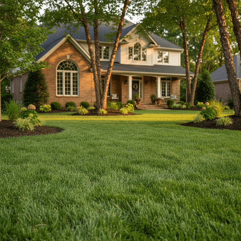 Finished residential landscape project in Central Florida